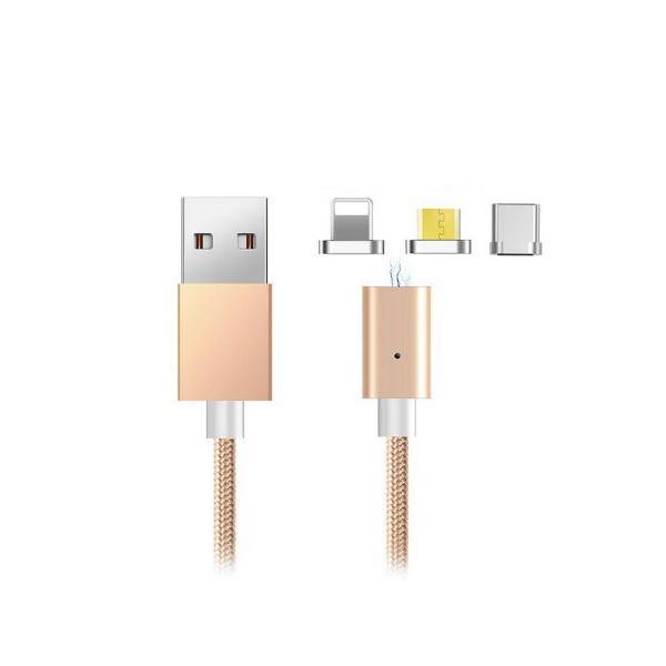 DooLike Magnetic Data Cable DL-CB 06، کابل تبدیل مغناطیسی USB به MicroUSB و لایتینگ و Type-C مدل DL-CB 06