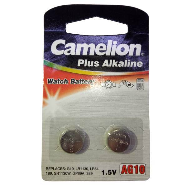 Camelion AG10 Plus Alkaline Minicell Pack Of 2، باتری سکه ای کملیون مدل AG10 Plus Alkaline بسته 2 عددی