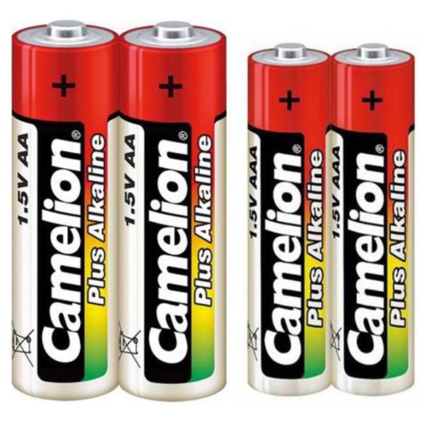 Camelion Plus Alkaline AA and AAA Batteryack of 4، باتری قلمی و نیم قلمی کملیون مدل Plus Alkaline بسته 4 عددی