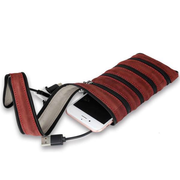 Pierre Cardin PCQ-E24 Leather Cover For 5.5-inch phones، کیف چرمی پیرکاردین مدل PCQ-E24 مناسب برای گوشی های 5.5 انچی
