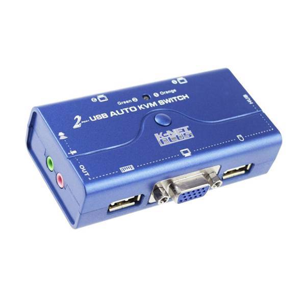 KNETPLUS KPU622 Auto VGA KVM Switch 2port، سوییچ KVM دو پورت USB کی نت پلاس مدلKPU622
