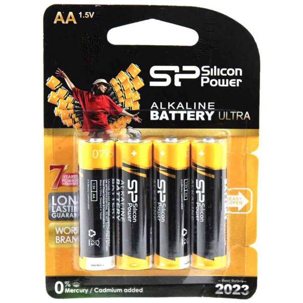 Silicon Power Alkaline Ultra AA Battery Pack Of 4، باتری قلمی سیلیکون پاور مدل Alkaline Ultra بسته 4 عددی