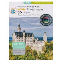 WorldWide 3D G250 RipplePhoto Paper A4 Pack Of 40 کاغذ عکس دابلیو دابلیو ام سه بعدی تکرو مدل 250g مدل Ripple سایز A4 بسته 40 عددی
