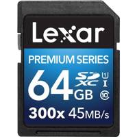 Lexar Premium UHS-I U1 Class 10 300X 45MBps SDXC - 64GB - کارت حافظه SDXC لکسار مدل Premium کلاس 10 استاندارد UHS-I U1 سرعت 45MBps 300X ظرفیت 64 گیگابایت