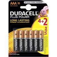 Duracell Plus Power Duralock AAA Battery Pack Of 4 Plus 2 باتری نیم قلمی دوراسل مدل Plus Power Duralock بسته 4 + 2 عددی