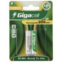 Gigacell 800mAh Rechargeable AAA Battery Pack of 2 باتری نیم قلمی قابل شارژ گیگاسل مدل 800mAh بسته 2 عددی