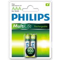 Philips Rechargeable MultiLife R03-MICRO AAA Battery Pack Of 2 باتری نیم قلمی قابل شارژ فیلیپس مدل MultiLife R03-MICRO بسته 2 عددی