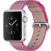 Apple Watch 38mm Silver Aluminum Case With Pink Woven Nylon ساعت هوشمند اپل واچ مدل 38mm Silver Aluminum Case With Pink Woven Nylon