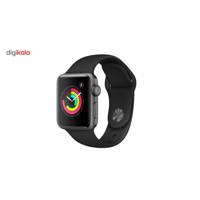Apple Watch Series 3 GPS 38mm Space Gray Aluminum Case with Black Sport Band - ساعت هوشمند اپل واچ 3 مدل 38mm Space Gray Aluminum Case with Black Sport Band