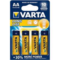 Varta LongLife Alkaline LR6 AA Batteryack of 4 - باتری قلمی وارتا مدل LongLife Alkaline LR6 بسته 4 عددی