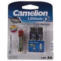 Camelion P7 AA Battery With FlashLight Pack Of 2 باتری قلمی کملیون مدل P7 همراه با چراغ قوه بسته 2 عددی