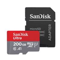 Sandisk Ultra A1 UHS-I Class 10 100MBps microSDXC Card With Adapter 200GB کارت حافظه microSDXC سن دیسک مدل Ultra A1 کلاس 10 استاندارد UHS-I سرعت 100MBps ظرفیت 200 گیگابایت به همراه آداپتور SD