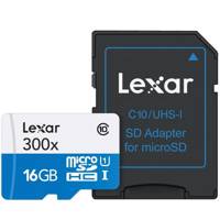 Lexar High-Performance UHS-I U1 Class 10 45MBps microSDHC With SD Adapter - 16GB کارت حافظه microSDHC لکسار مدل High-Performance کلاس 10 استاندارد UHS-I U1 سرعت 45MBps به همراه آداپتور SD ظرفیت 16 گیگابایت