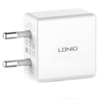 LDNIO DL-AC200 2.1A Dual USB Travel Charger With Lightning Cable - شارژر دیواری 2.1 آمپر الدینیو مدل DL-AC200 به همراه کابل لایتنینگ