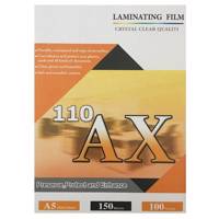 AX 110 Laminatin Film 150 Microns A5 Pack of 100 طلق پرس آ ایکس 110 براق مدل 150 میکرون سایز A5 بسته 100 عددی