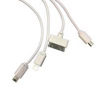 کابل تبدیل USB به microUSB و لایتنینگ و 30 پین و miniUSB مدل LC85 4 In 1 به طول 30 سانتی متر
