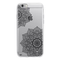 Black Flower Mandala Case Cover For iPhone 6/6S کاور ژله ای وینا مدل Black Flower Mandala مناسب برای گوشی موبایل آیفون 6/6S