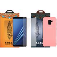 کاور کوالا مدل سیلیکونی مناسب برای گوشی موبایل سامسونگ Galaxy A8 2018 به همراه محافظ صفحه نمایش
