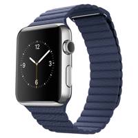 Apple Watch 42mm Stainless Steel Case with Midnight Blue Leather Loop ساعت هوشمند اپل واچ مدل 42mm Stainless Steel Case with Midnight Blue Leather Loop