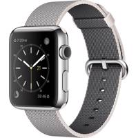 Apple Watch 42mm Steel Case with Pearl Woven Nylon Band ساعت هوشمند اپل واچ مدل 42mm Steel Case with Pearl Woven Nylon Band
