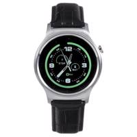 TTY Gmove GW01 Silver With Black Leather Strap Smart Watch ساعت هوشمند تی تی وای جی موو مدل GW01 silver with black leather strap