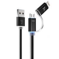 Hoco UPL08 Two In One USB To Lightning And MicroUSB Cable 1.2m - کابل تبدیل USB به لایتنینگ و MicroUSB هوکو مدل UPL08 Two In One به طول 1.2 متر