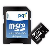 PQI Micro SDHC Class 10 UHS-I 16GB With adapter کارت حافظه میکرو اس دی پی کیو آی Micro SDHC Class 10 UHS-I 16GB+SD Adapter