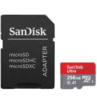 Sandisk Ultra UHS-I U1 Class 10 And A1 95MBps 633X microSDXC With Adapter 256GB کارت حافظه microSDXC سن دیسک مدل Ultra کلاس10 و A1 استاندارد UHS-I U1 سرعت 95MBps 633X همراه با آداپتور SD ظرفیت 256 گیگابایت