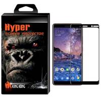 Hyper Fullcover King Kong Screen Protector Glass For Nokia 7plus محافظ صفحه نمایش شیشه ای کینگ کونگ مدل Hyper Fullcover مناسب برای گوشی نوکیا 7plus