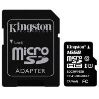 Kingston UHS-I U1 Class 10 80MBps microSDHC With Adapter - 16GB - کارت حافظه microSDHC کینگستون کلاس 10 استاندارد UHC-I U1 سرعت 80MBps همراه با آداپتور SD ظرفیت 16 گیگابایت