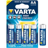 Varta High Energy Alkaline LR6AA Batteryack of 4+1 باتری قلمی وارتا مدل High Energy Alkaline LR6AA بسته 1+4 عددی