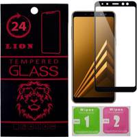 LION Nano Glass Full Glue Screen Protector For Samsung A8 2018 Plus محافظ صفحه نمایش لاین مدل نانو گلس مناسب برای گوشی سامسونگ A8 2018 پلاس