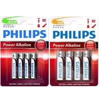 Philips Power Alkaline AA and AAA Battery Pack of 8 - باتری قلمی و نیم قلمی Philips Power Alkaline مدل Power Alkaline بسته 8 عددی