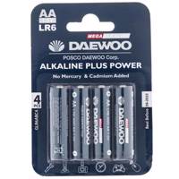 Daewoo Alkaline plus Power AA Battery Pack of 4 - باتری قلمی دوو مدل Alkaline plus Power بسته 4 عددی