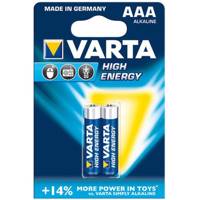Varta High Energy Alkaline LR03AAA Batteryack of 2 باتری نیم قلمی وارتا مدل High Energy Alkaline LR03AAA بسته 2 عددی