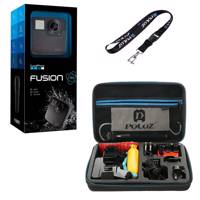 Gopro Fusion Action Camera With Puluz Accessory Bag and Neck Strap - دوربین فیلم برداری ورزشی گوپرو مدل Fusion همراه با کیف و بند آویز پلوز