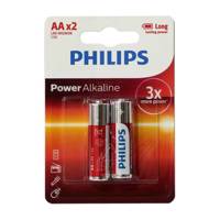 Philips Power Alkaline AA Battery Pack Of 2 - باتری قلمی فیلیپس مدل Power Alkaline بسته 2 عددی