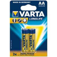 Varta LongLife Alkaline LR6AA Batteryack of 2 باتری قلمی وارتا مدل LongLife Alkaline LR6AA بسته 2 عددی