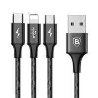 Baseus Rapid Series USB To microUSB/Lightning/USB-C Cable 1.2m - کابل تبدیل USB به microUSB/لایتنینگ/USB-C باسئوس مدل Rapid Series طول 1.2 متر