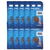 Renata CR2016 minicell 10Pcs - باتری سکه ای رناتا مدل CR2016 بسته 10 عددی