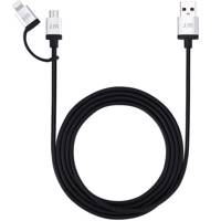 Just Mobile AluCable Duo USB To microUSB And Lightning Cable 1.5m کابل تبدیل USB به microUSB و لایتنینگ جاست موبایل مدل AluCable Duo به طول 1.5 متر