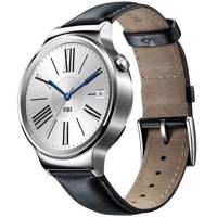 Huawei Watch Silver Steel Case With Black Leather Band Smart Watch ساعت هوشمند هواوی واچ نقره ای مدل Silver Steel Case With Black Leather Band
