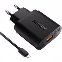 Aukey PA-U28 Quick Charge 2.0 Wall Charger Whit microUSB Cable - شارژر دیواری آکی مدل PA-U28 Quick Charge 2.0 همراه کابل microUSB