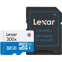 Lexar High-Performance UHS-I U1 Class 10 45MBps 300X microSDHC With Adapter - 32GB - کارت حافظه‌ microSDHC لکسار مدل High-Performance کلاس 10 استاندارد UHS-I U1 سرعت 45MBps 300X همراه با آداپتور SD ظرفیت 32 گیگابایت