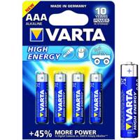 Varta High Energy Alkaline LR03AAA Batteryack of 4+1 باتری نیم قلمی وارتا مدل High Energy Alkaline LR03AAA بسته 1+4 عددی