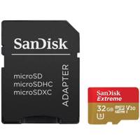 Sandisk Extreme V30 UHS-I U3 Class 10 90MBps microSDHC With Adapter - 32GB - کارت حافظه microSDHC سن دیسک مدل Extreme V30 کلاس 10 استاندارد UHS-I U3 سرعت 90MBps همراه با آداپتور SD ظرفیت 32 گیگابایت