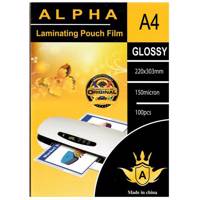 Alpha Glossy Laminating Pouch Film Size A4 Pack Of 100pcs - طلق پرس شیت لمینت آلفا مدل Glossy سایز A4 بسته 100 عددی