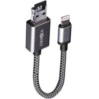 Energea Alumemo 2 In 1 Charging And Storage USB To Lightning Cable 0.17m With microSDHX 16GB - کابل تبدیل USB به لایتنینگ انرجیا مدل Alumemo 2 In 1 Charging And Storage طول 0.17 متر همراه کارت حافظه microSDHX ظرفیت 16 گیگابایت