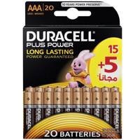Duracell Plus Power Duralock AAA Battery Pack Of 15 Plus 5 - باتری نیم قلمی دوراسل مدل Plus Power Duralock بسته 15 + 5 عددی