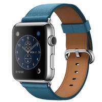Apple Watch 42mm Steel Case With Marine Blue Leather Band ساعت مچی هوشمند اپل واچ مدل 42mm Steel Case With Marine Blue Leather Band